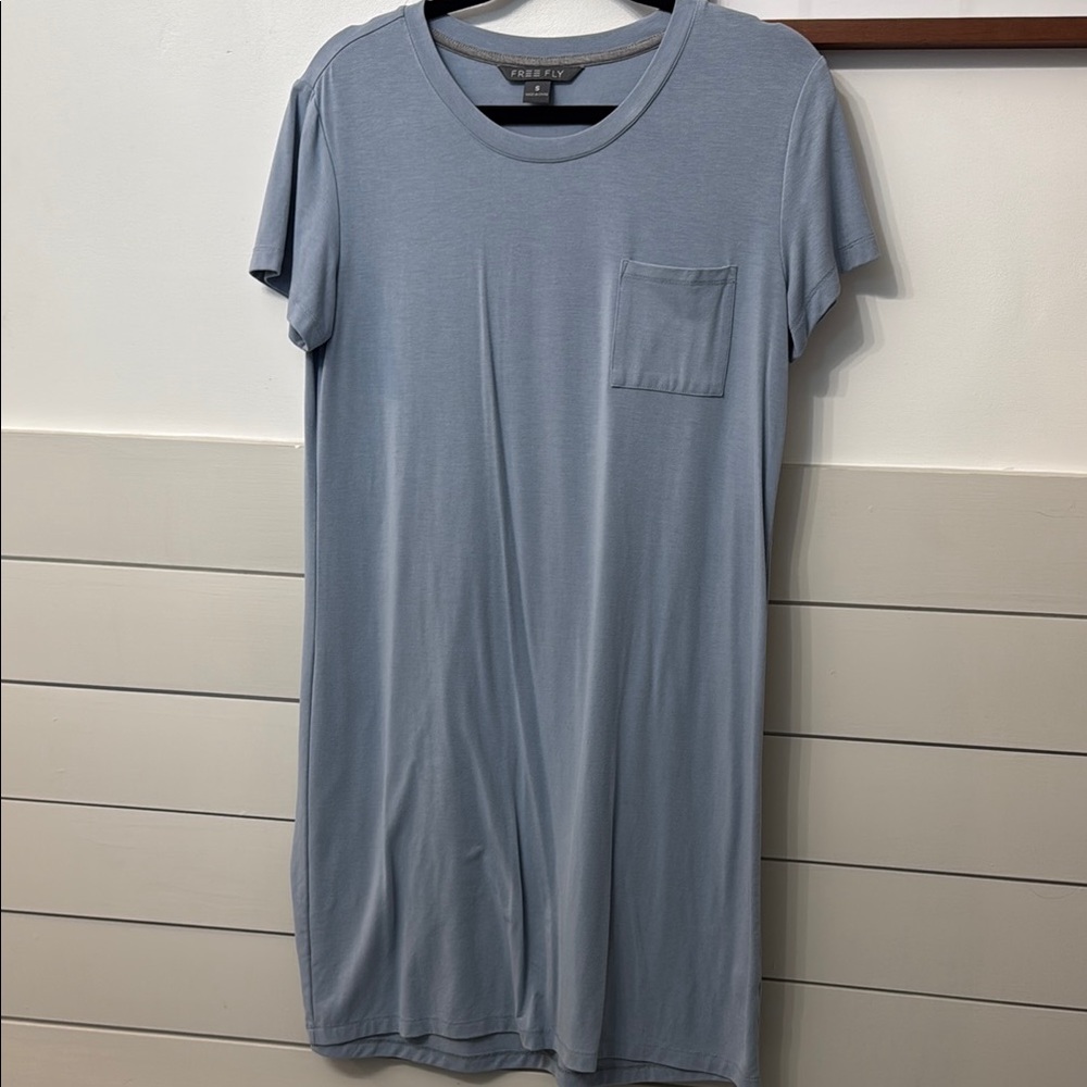 Free Fly Apparel Blue Short Sleeve Relaxed Dress